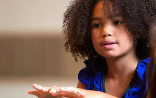 a person with curly hair