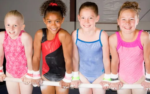 a group of girls posing for a photo