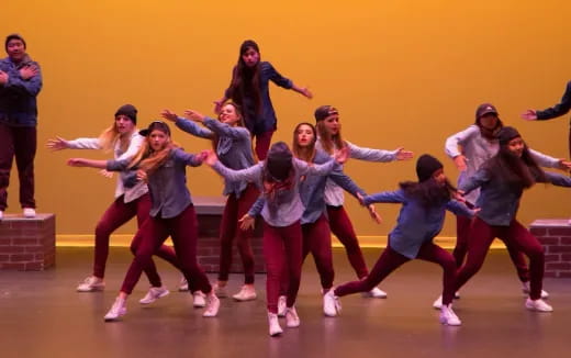 a group of people dancing