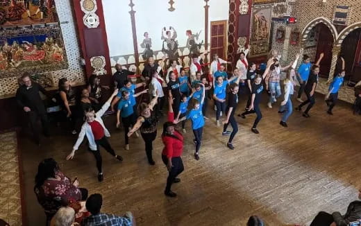 a group of people dancing