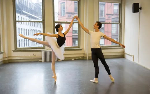 a man and a woman dancing