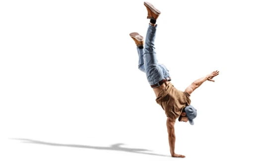 a man doing a handstand