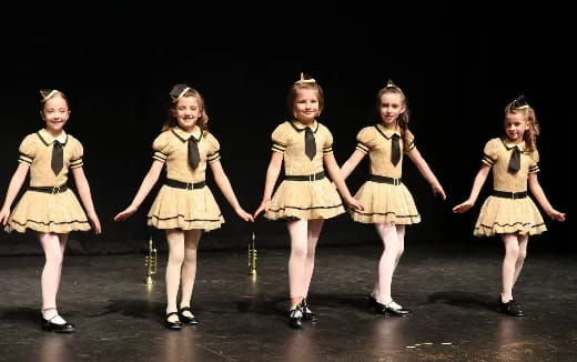 a group of girls in a line