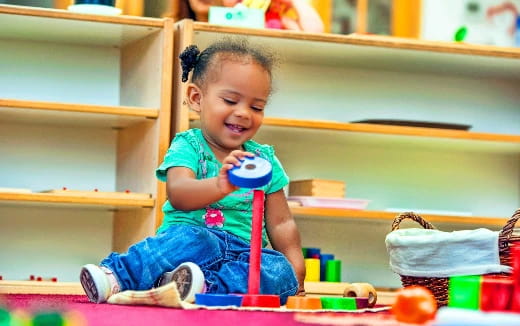 a child playing with toys