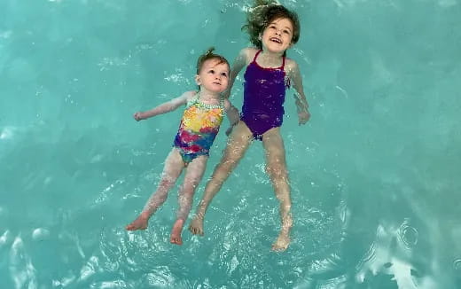 two children in a pool