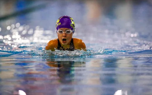 a person in a pool