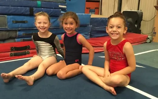 a group of girls in a gym