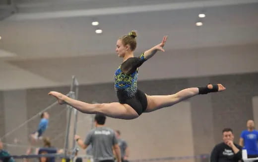 a person doing a gymnastics trick