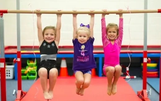 a group of girls in a gym