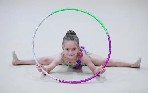 a girl in a hoop