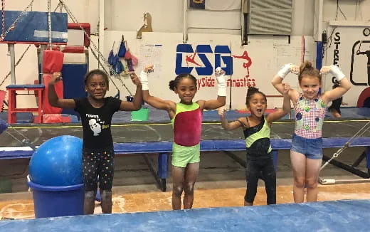 a group of children in a gym