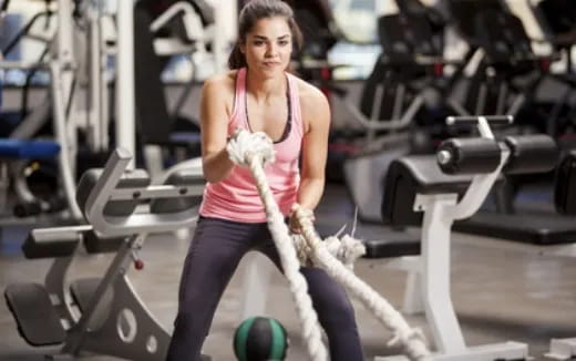 a woman working out in a gym