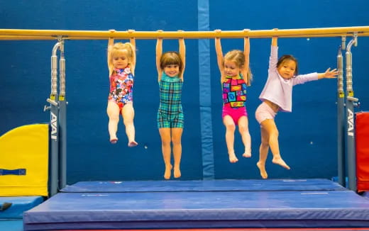 a group of children on a trampoline