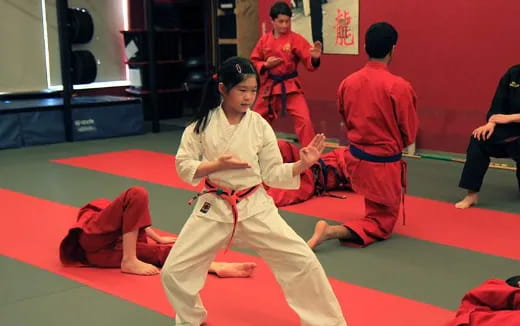 a man in a karate uniform