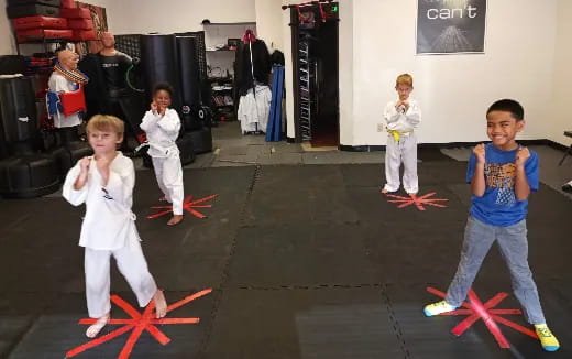 a group of children in a room