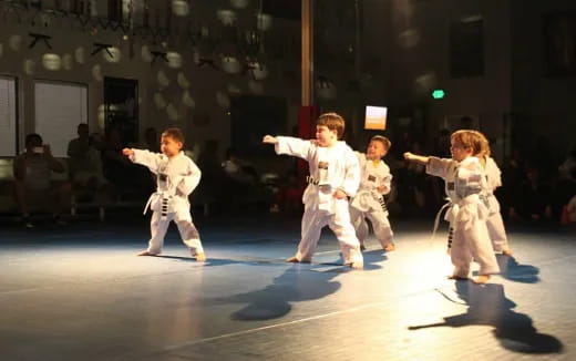 a group of children dancing