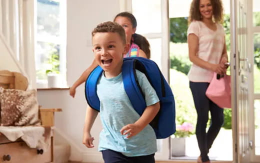 a boy with a backpack