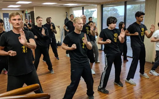 a group of people dancing