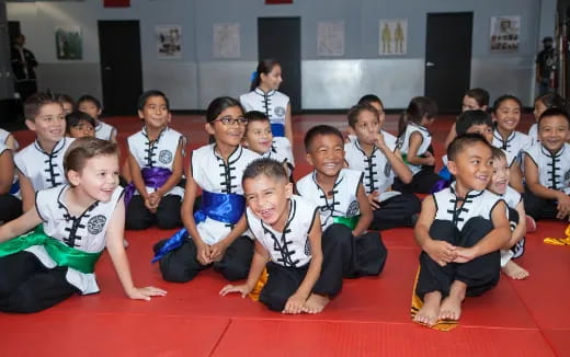 a group of children in uniform