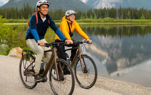 two people on bicycles