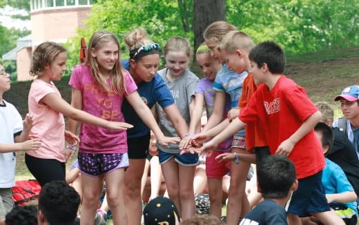 a group of children standing together