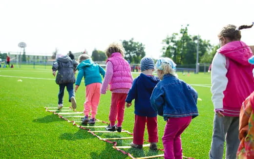 a group of children on a field