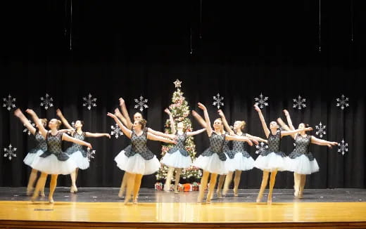 a group of women dancing on a stage