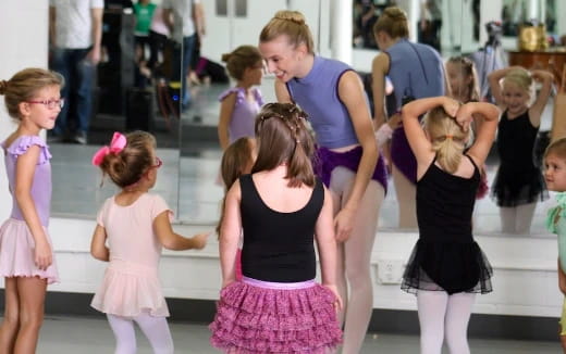 a group of children dancing