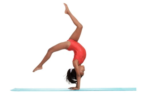 a person doing a back bend