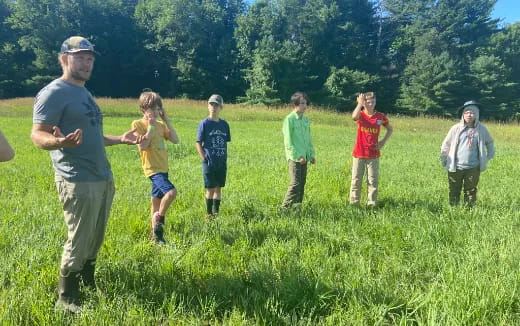 a group of people in a field