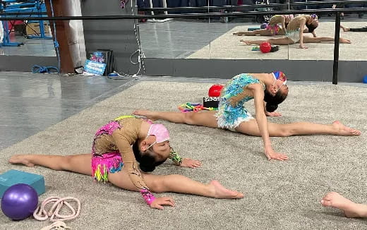 a group of women lying on the ground