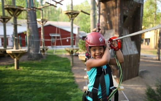 a boy on a swing