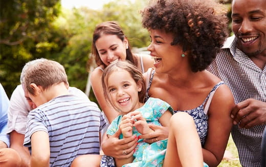 a group of people smiling