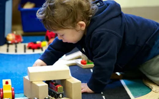 a child playing with toys