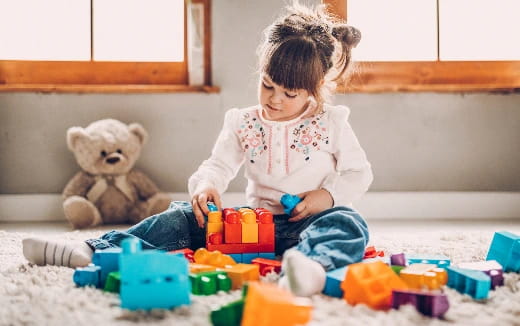 a child playing with toys