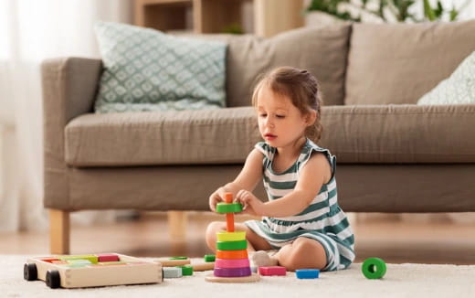 a child playing with toys