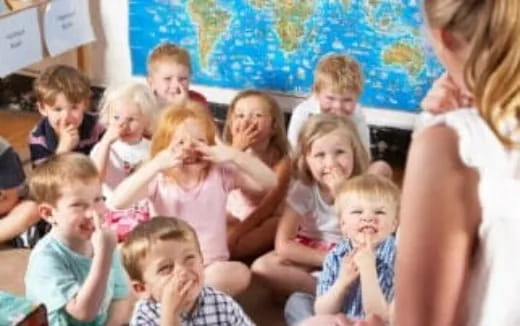 a group of children sitting together