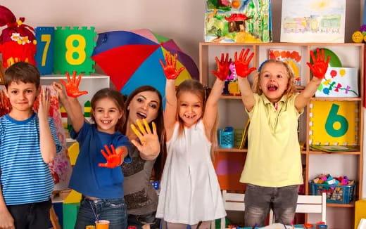 a group of children posing for a photo