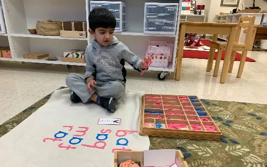 a child playing with a toy