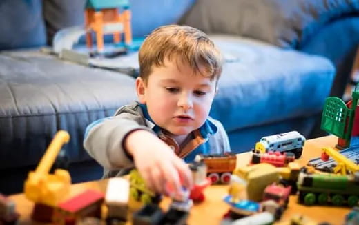 a child playing with toys