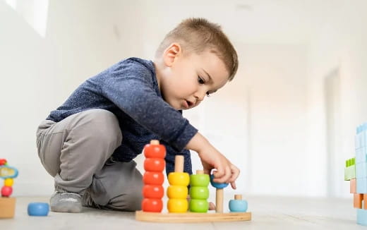 a child playing with toys