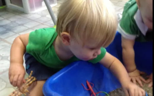 a child playing with a toy