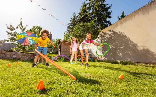 kids playing with a toy