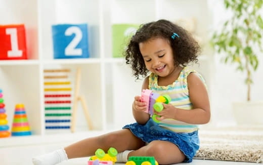a child playing with toys