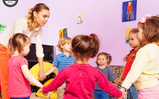 a group of children in a classroom