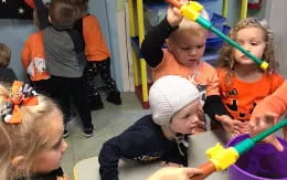 a group of children in a classroom