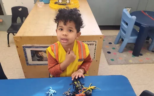 a child playing with toys