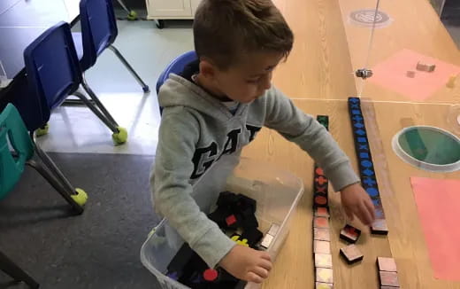 a child playing with a toy