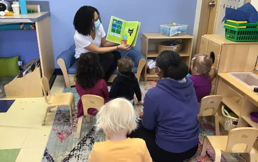 a group of children in a classroom