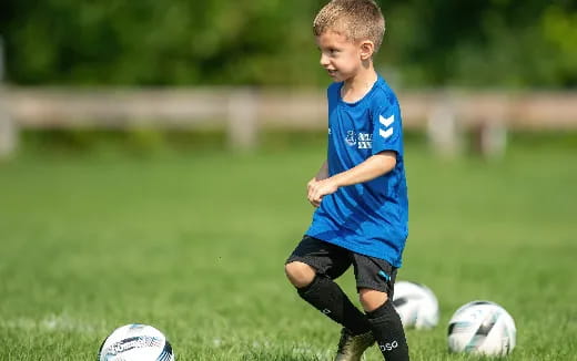 a boy playing football